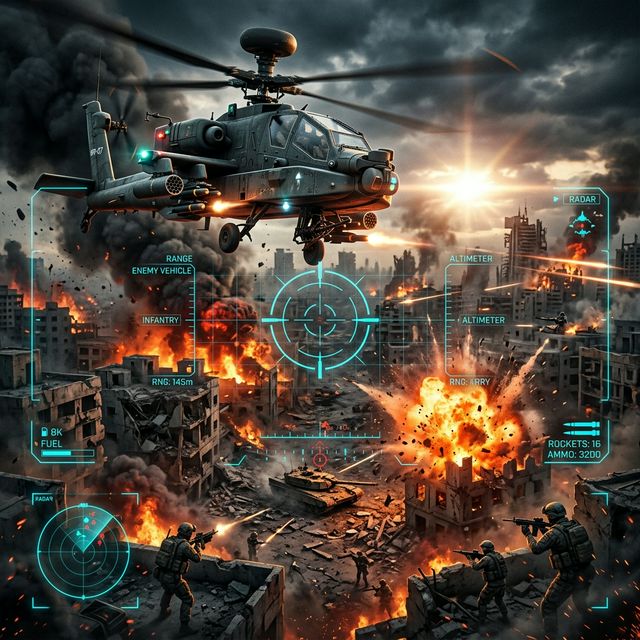 Warrock Attack Helicopter Combat Warzone